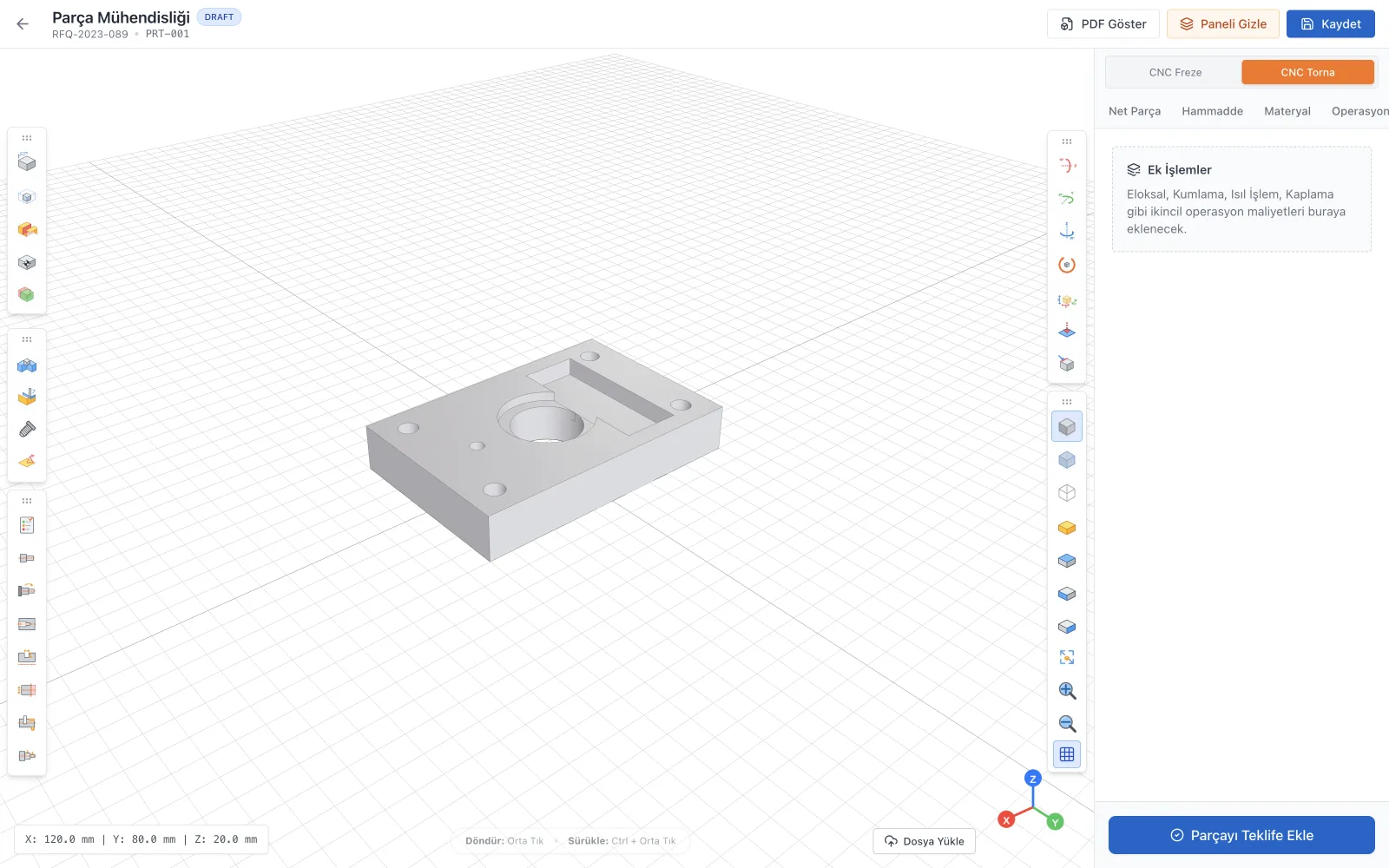 Turning profile and axis of rotation
